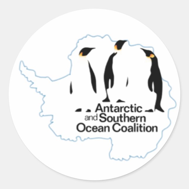 Rond Sticker de la Coalition Antarctique et Océan Austr (Devant)
