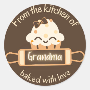 Rond Sticker "De la cuisine de Gramma"