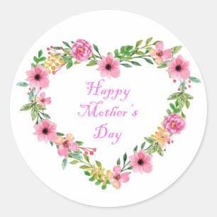 Rond Sticker de la fête des mères florales
