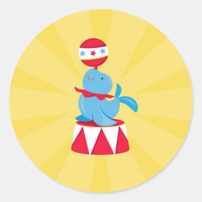 Rond Sticker de la fête du Carnaval de cirque (Devant)