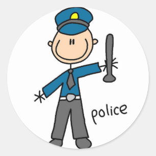 Rond Sticker de la figure de l'agent de police