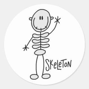 Rond Sticker de la figure de squelette d'Halloween