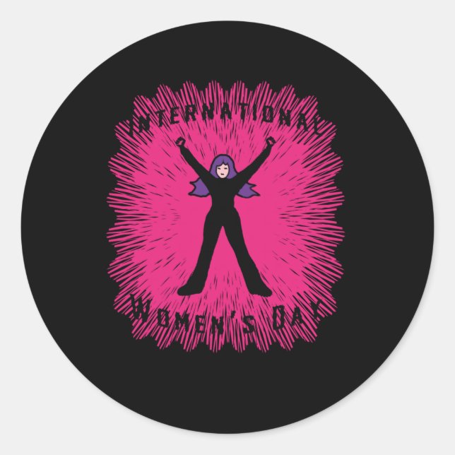 Rond Sticker de la Journée internationale de la femme (Devant)