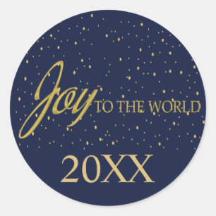 Rond Sticker de la Marine & Gold Snow Joy