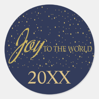 Rond Sticker de la Marine & Gold Snow Joy