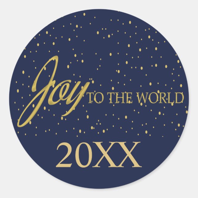 Rond Sticker de la Marine & Gold Snow Joy (Devant)