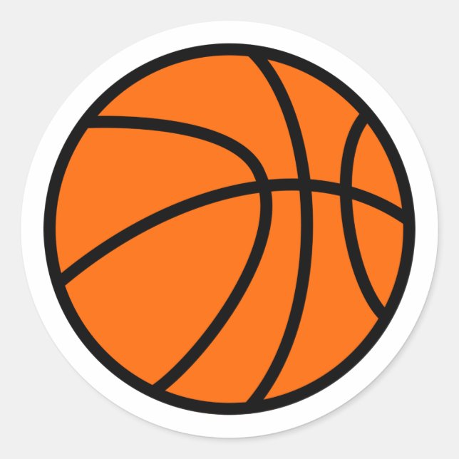 Rond Sticker de la partie de basket, Sticker d'annivers (Devant)