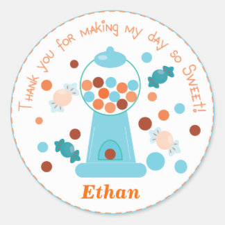 Rond Sticker de la partie de gumball Whimsical Bleu