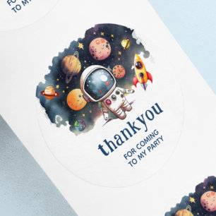 Rond Sticker de la partie Merci des Planètes de l'extér