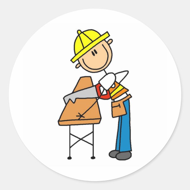 Rond Sticker de la planche à scier pour ouvrier de cons (Devant)