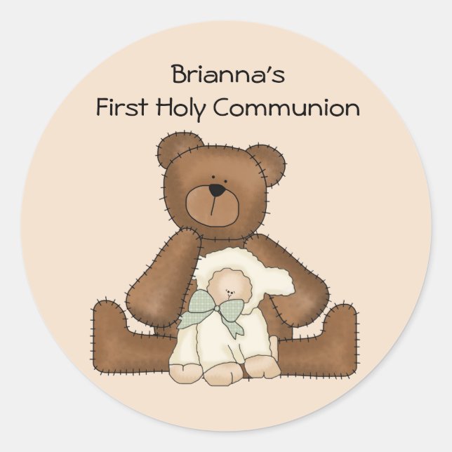 Rond Sticker de la première sainte communion (Devant)