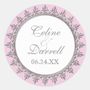 Rond Sticker de la réception classique baroque Swirl