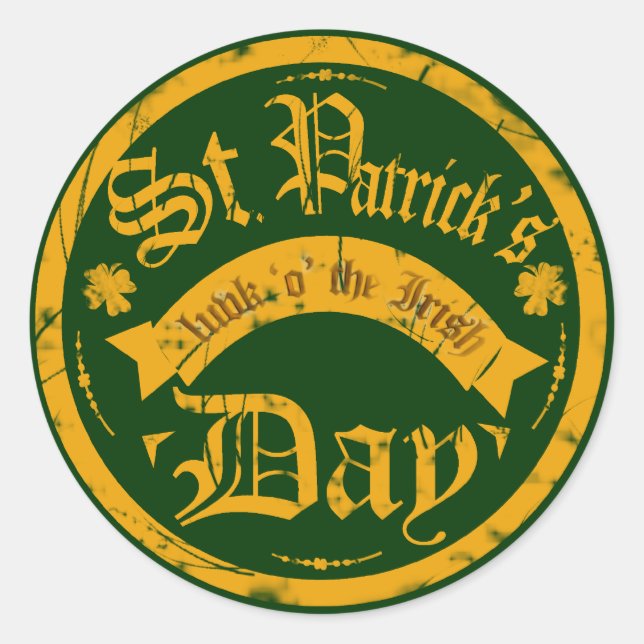Rond Sticker de la Saint Patrick (Devant)