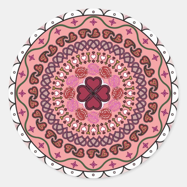 Rond Sticker de la Saint Valentin Lacy (Devant)