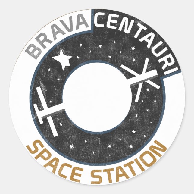 Rond Sticker de la station spatiale Brava Centauri (Ens (Devant)
