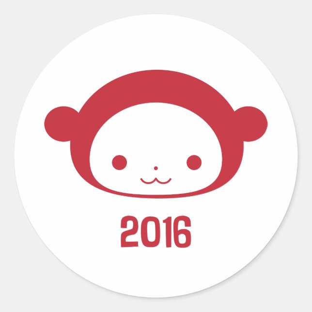 Rond Sticker de l'année du singe 2016 (Devant)