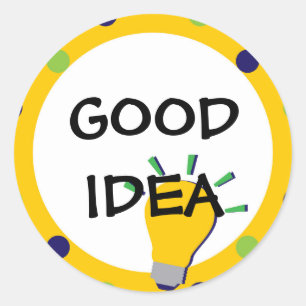 Rond Sticker de l'école de bonne idée avec lampe