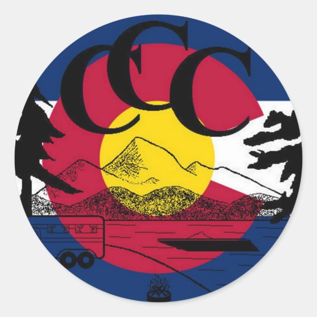 Rond Sticker de l'équipage de camping du Colorado (Devant)