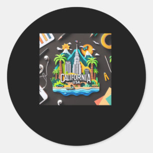Rond Sticker De L'État De Californie Aux États-Unis