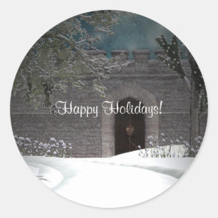 Rond Sticker de l'hiver de Noël