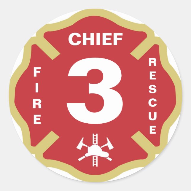 Rond Sticker de l'insigne du chef du feu (Devant)
