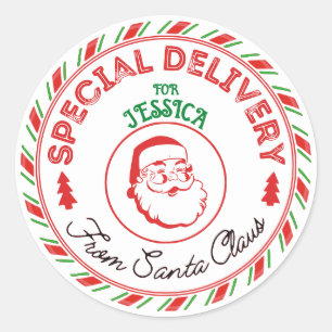 Rond Sticker de livraison Père Noël personnalisé