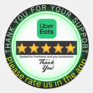 Rond Sticker de livraison Uber Eats   Dashage de porte 