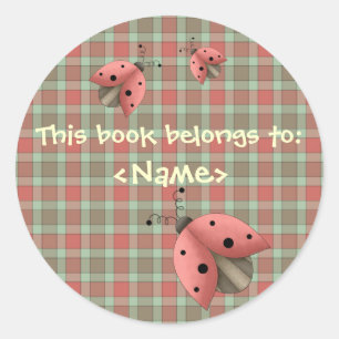 Rond Sticker de livre de lotte de jardin de campagne (r