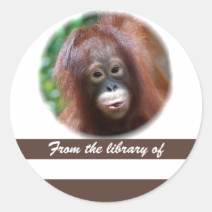 Rond Sticker de livre de Lover primate