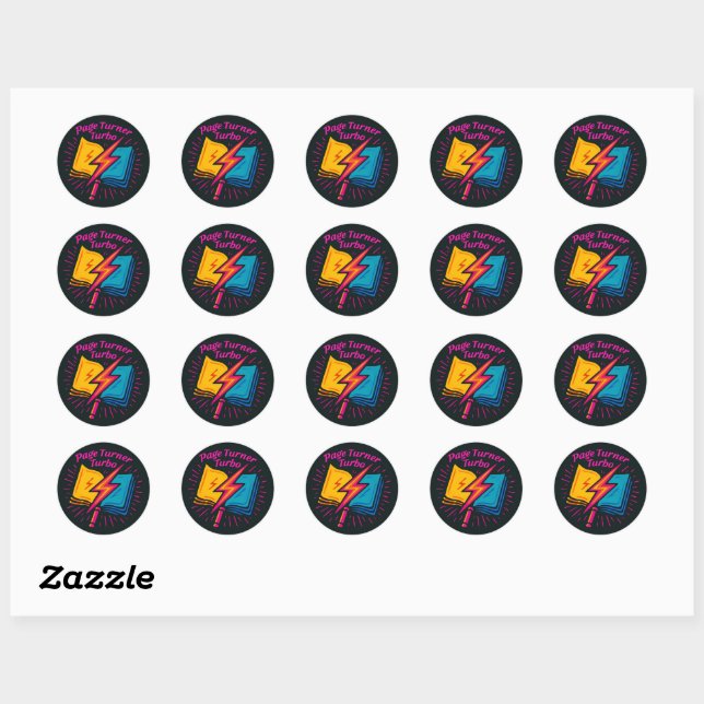 Rond Sticker de livre NEON Lightning - Bold & Electrifi (Feuille)