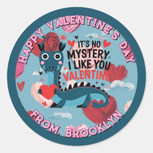 Rond Sticker de Loch Ness Valentine (Devant)