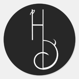 Rond Sticker de logo HD noir et blanc divisé en coeur