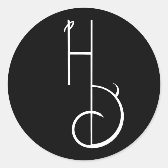 Rond Sticker de logo HD noir et blanc divisé en coeur (Devant)