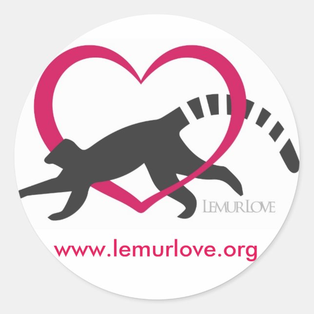 Rond sticker de logo Lemur Love Classic (Devant)
