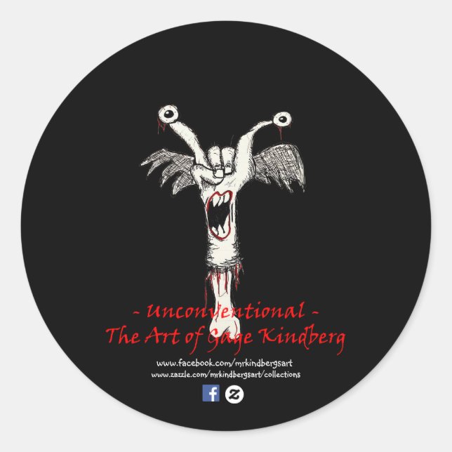 Rond Sticker de logo noir mat "non conventionnel" #2 (Devant)