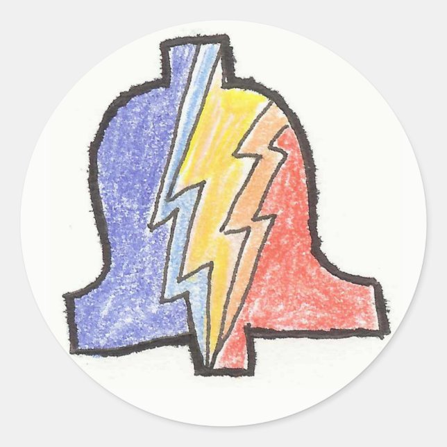 Rond Sticker de logo PLA à 5 couleurs dessinées à la ma (Devant)