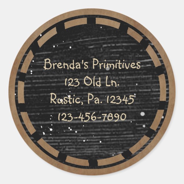 Rond Sticker de look en bois primitif (Devant)