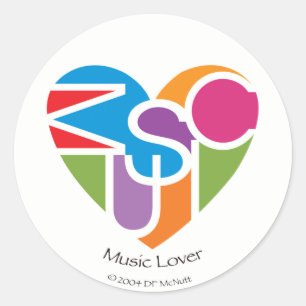 Rond Sticker de Lover's Heart® Music