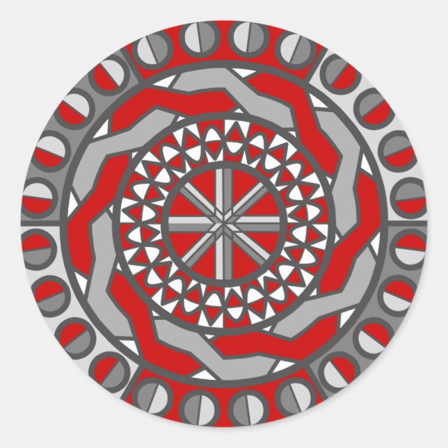 Rond Sticker de machine rouge (Devant)