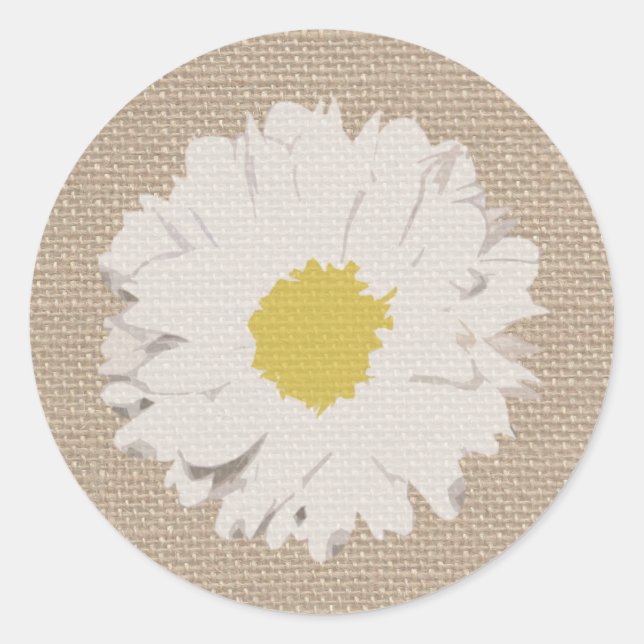 Rond Sticker de marguerite inspirée par Burlap (Devant)