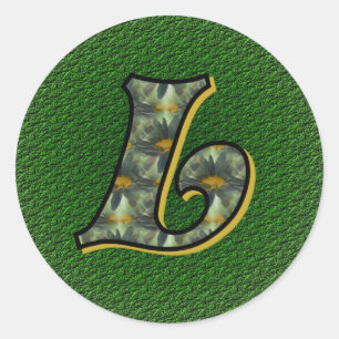Rond Sticker de marguerites noires Monogrammes