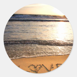 Rond Sticker de mariage de plage