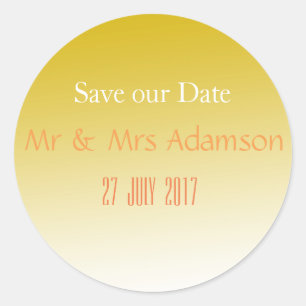 Rond Sticker de mariage Gold Elegant