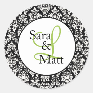 Rond Sticker de Mariage Monogramme initial (#LABL001)