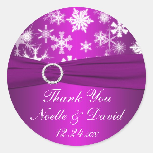 Rond Sticker de mariage préféré aux flocons de neige vi (Devant)