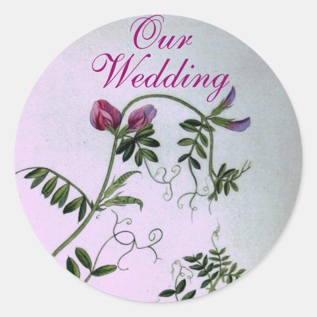 Rond Sticker de mariage vintage (Devant)