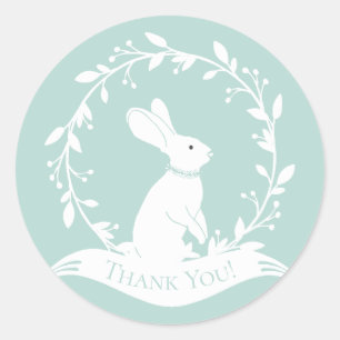 Rond Sticker de Merci de Baby shower Bunny Favoriser