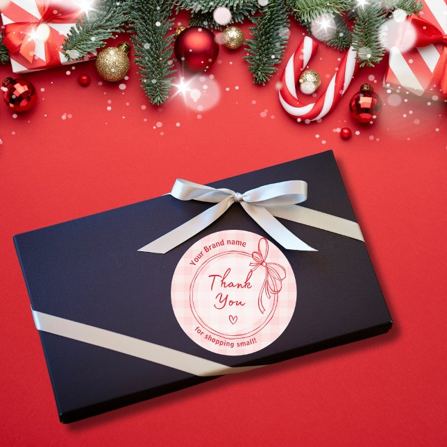 Rond Sticker de Merci rose et rouge (Créateur téléchargé)