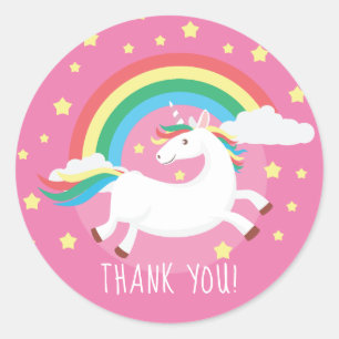 Rond Sticker de Merci Unicorn Favoriser