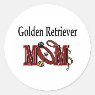 Rond Sticker de mère de Golden Retriever